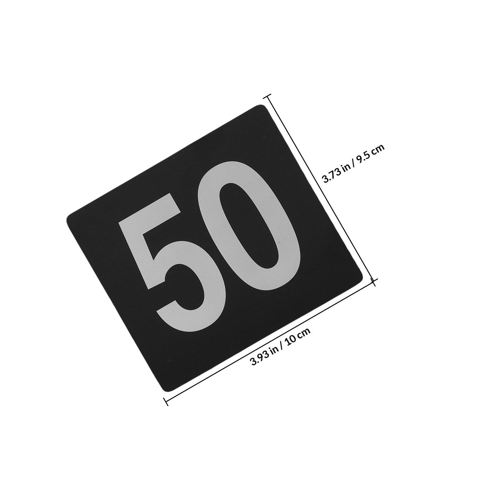 

50Pcs Double Side Table Numbers 1-50 Elegant Seat Cards for Wedding Reception Restaurant Club Seamless Decor Integration чорний