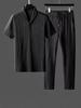 Men's Summer High-End Sporty Fashion Two-Piece Set: Lightweight Short Sleeve and Pants