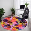 1pc Colorful Circles Pattern Chair Carpet for Office, Soft, Non-Slip Polyester Mat, Office, Entryway, Living Room, Bedroom,  Yy251207265