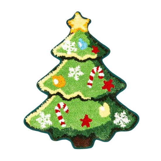 Christmas Floor Mat Xmas Tree Snowman Non-Slip Bathroom Rug Absorbent Washable