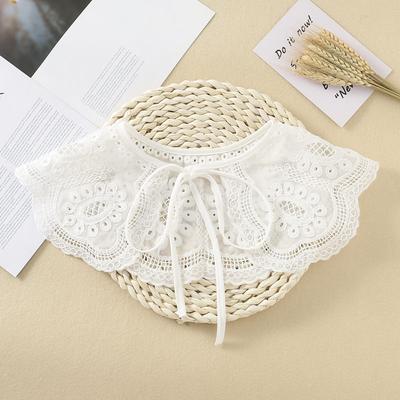 21 Chiffon Fake Collar Women'S Vintage Embroidery Fake Collar Large Shawl Fake Shirt Collar Cute Princess Doll Collar