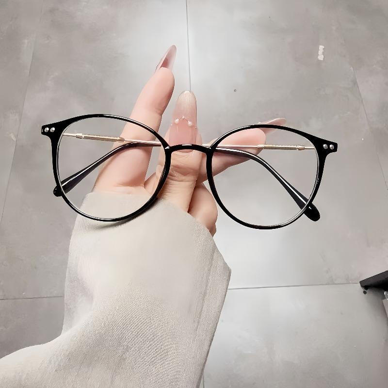 2PCS Literary Classic Fashion Women's Solid Color Decorative Glasses Trendy Accessories Essential Items for Dressing Up