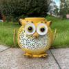 Metal Owl Solar Light, Outdoor Solar Owl Lantern, Waterproof Solar Powered Garden Light, Hanging Floral Owl Lantern for Patio Yard Porch