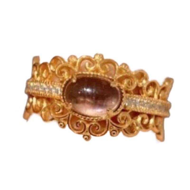 Vintage Court Style Hollow Out Lace Diamond Inlaid Amethyst Rings for Women Exquisite Amethyst Crystal Classical Banquet Jewelry