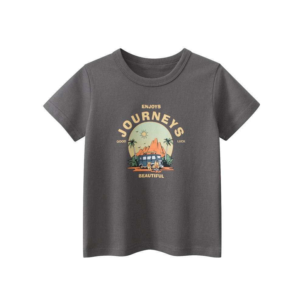 27kids Estate 2025 Nuova T-shirt a Maniche Corte per Bambini Maschi