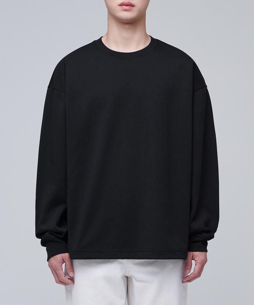 Musinsa Standard Flat Terry Oversized String Sweatshirt [Black]