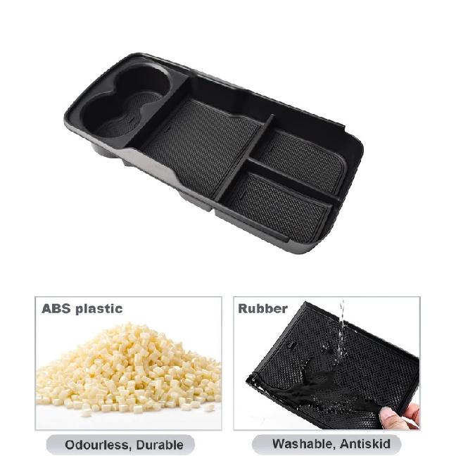 Center Lower Console Tray Organizer For Kia EV6 Lower Armrest Storage Car Box ABS Water Cup Holder Storage Box Accessories