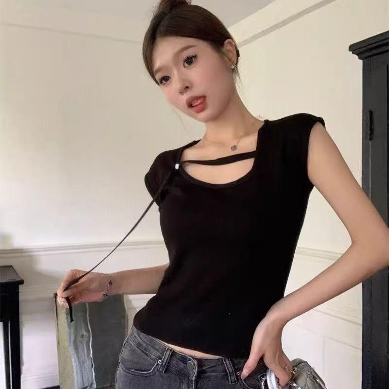 

Women s Slim Fit Square Neck Knit Top with Fly Sleeves XL