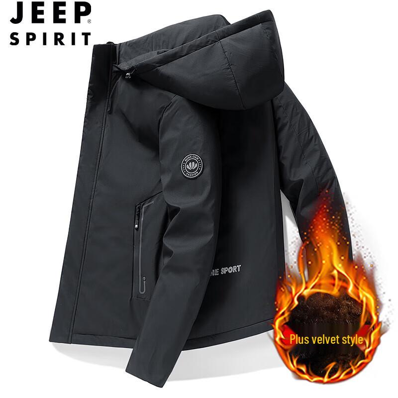 JEEP SPIRIT Men's Hooded Fleece-Lined Padded Jacket