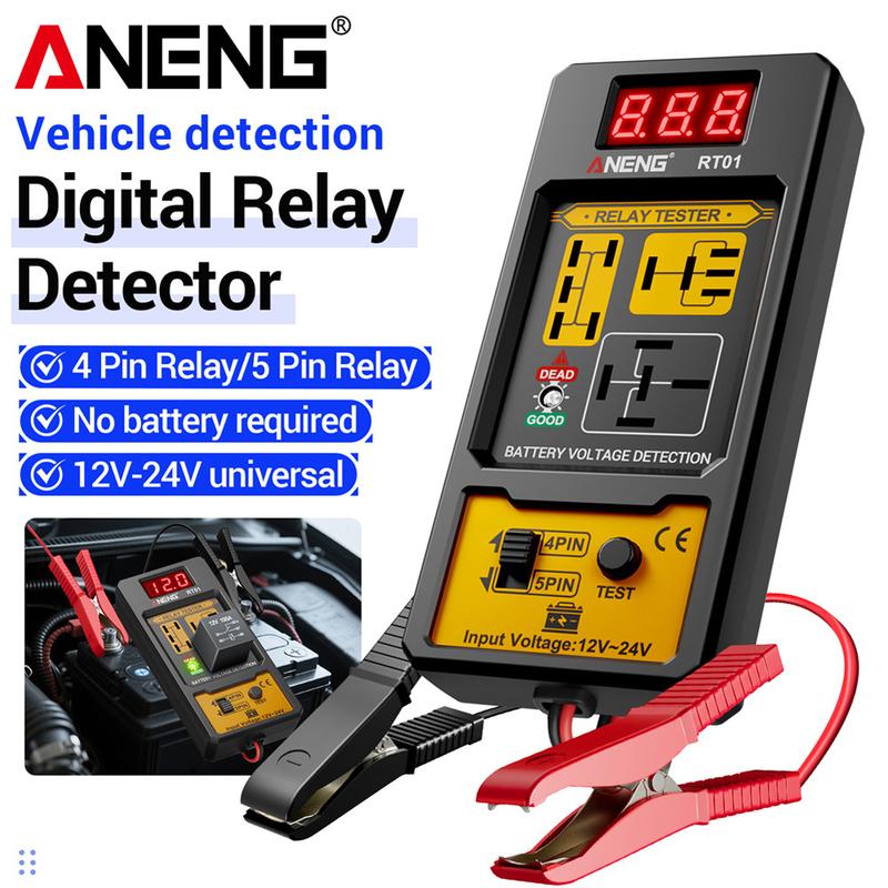ANENG RT01 Relay Tester Aermotor 11-25V Car Battery Voltage Detector LED Indicator Light Alternator Analyzer Diagnostic Tool