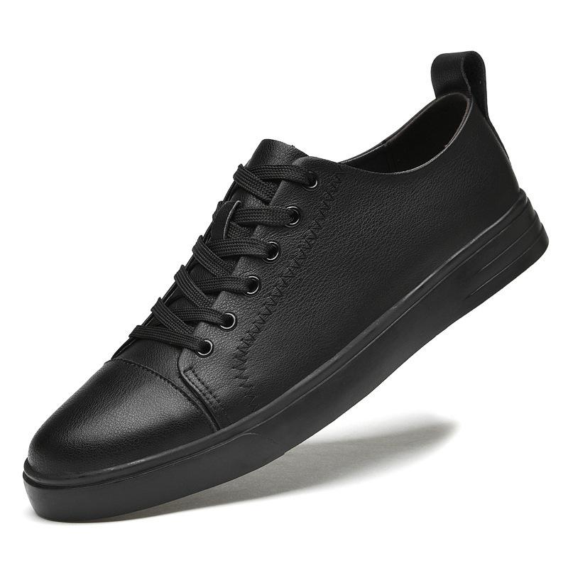 

Модная повседневная обувь для скейтборда, мужская трендовая дышащая белая мужская обувь на плоской подошве с круглым носком 45 чёрный