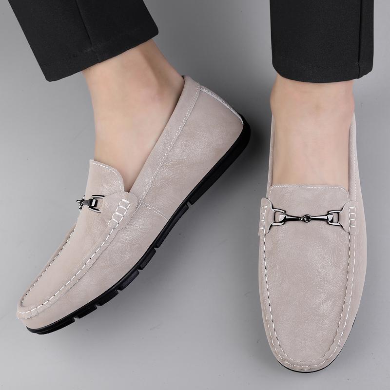 2024 Men Genuine Leather Casual Shoes Fashion Men Shoes Breathable Men Loafers Moccasins Slip On Men's Flats Male Driving Shoes