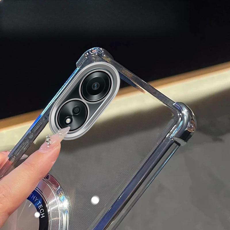 Pentru husă oppo A16 Husa de lux cu placare și suport Antișoc Transparentă Pentru OPPO Reno13F 12F 11F 13 A17 A58 A57 A78 10Pro 13Pro 12Pro