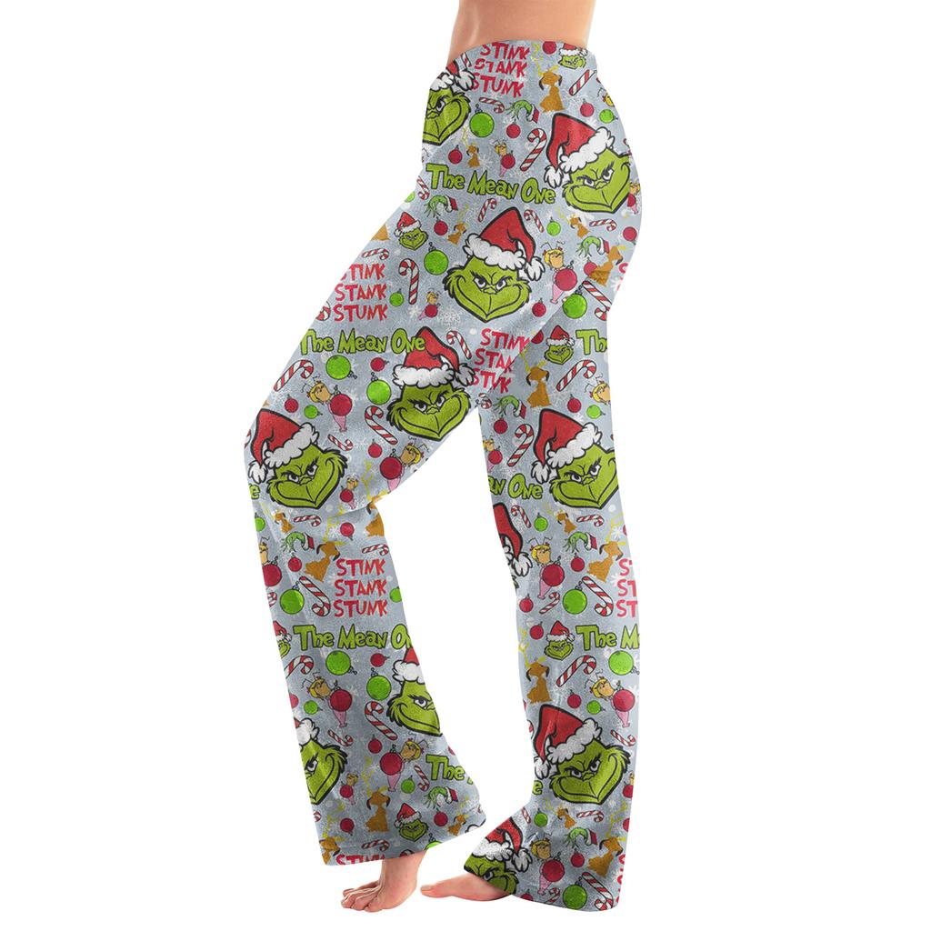 Women Winter Print Pants Full Length Long Trousers Sports Pants