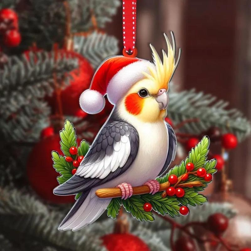 New Acrylic Flat Animal World Christmas Festival Party Pendant for Christmas Tree Decoration Pendant