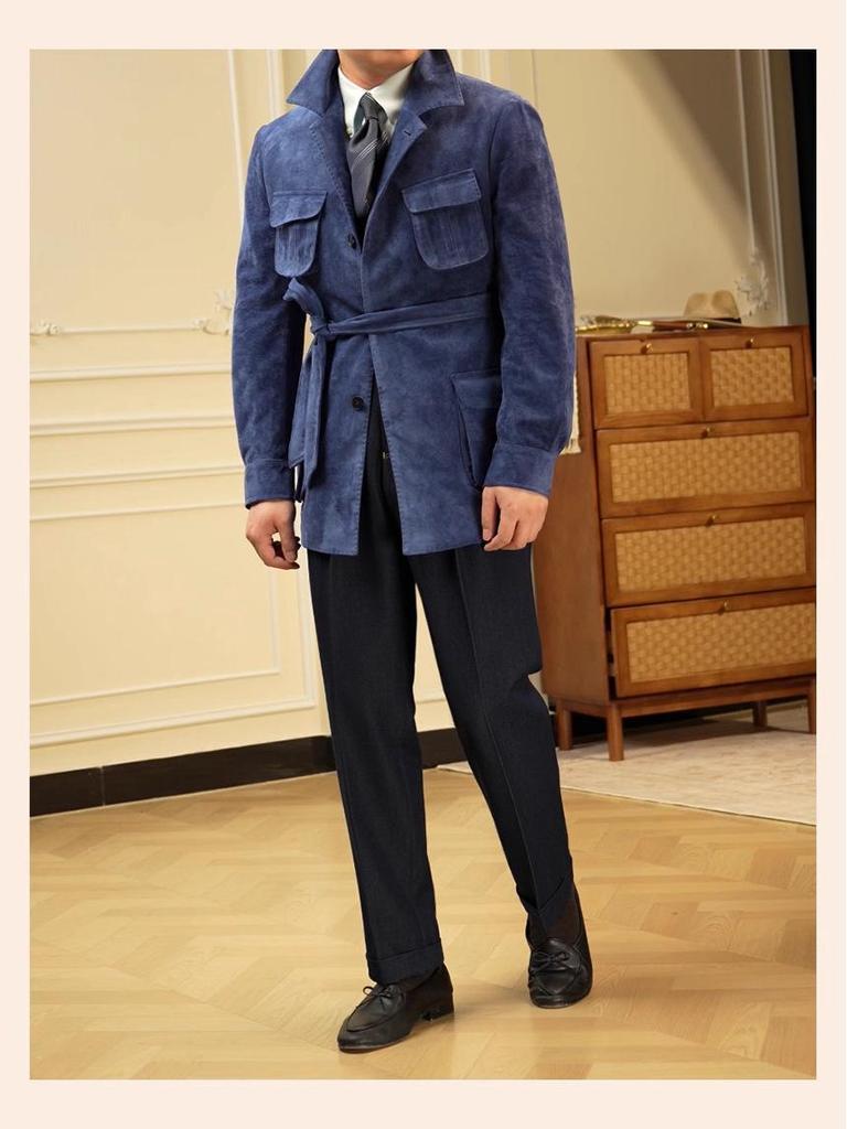 Ruishen Italian Retro Suede Plush Jacket - Autumn/Winter Casual Business Outerwear