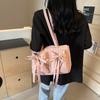 Casual Bow Design Nyl Shoulder Bags for Women Commute Lightweight Large Capacity Ladies Tote Candy Color Female Handbags