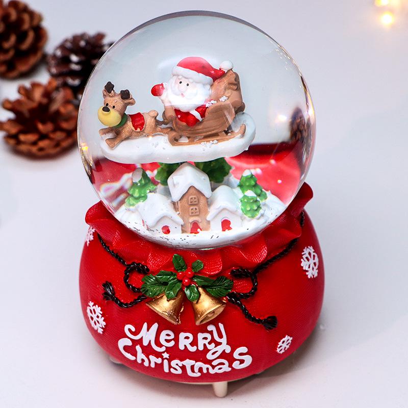 Children's Christmas Decorations: Crystal Ball Music Box Ornament for Tabletop