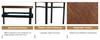 Round Table Modern Minimalist Design with 100 cm Diameter and Brown Wood Pattern, Suitable for 2-4 People (Brown-Grey Glass Plate and Metal Frame).