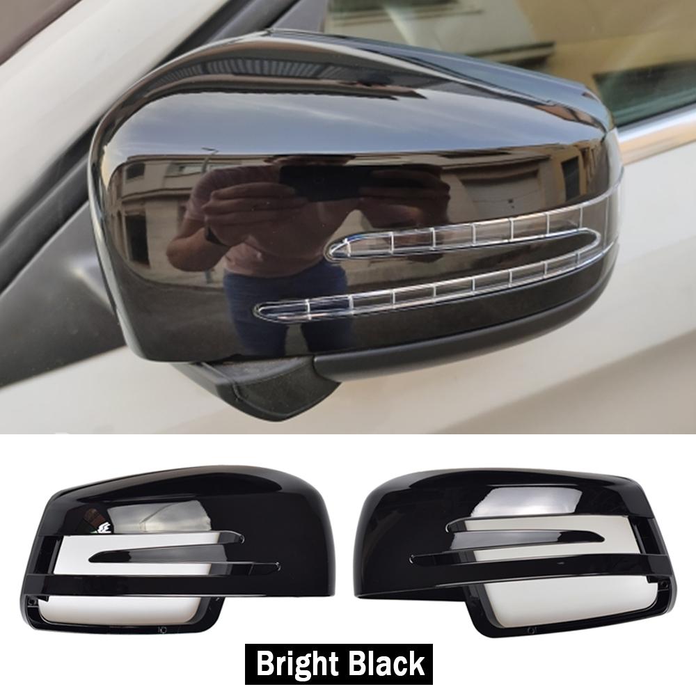 Side Mirror Cap Covers Black For Mercedes BENZ W176 W246 W212 W204 C117 X156 X204 W221 C218 A B C E S CLA GLA GLK
