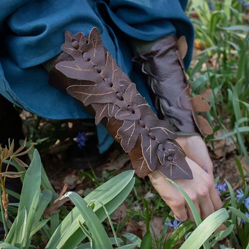Medieval Elf Knight Wrist Guards - Cosplay Armor for Halloween