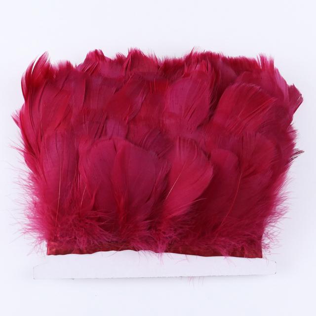 1 m Gåsfjäder Färgad DIY Sömnad Hantverkstillbehör Dekorativt Band Plumas Naturlig 8-12 cm för Bröllopsklänning/Skjortdekoration