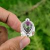 Natural Ruby Zoisite Gemstone Promise Green Adjustable Ring 925 Sterling Silver