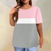 Women's Short Sleeve Shirt Round Neck Plus Size T Shirt Printed Casual Tops