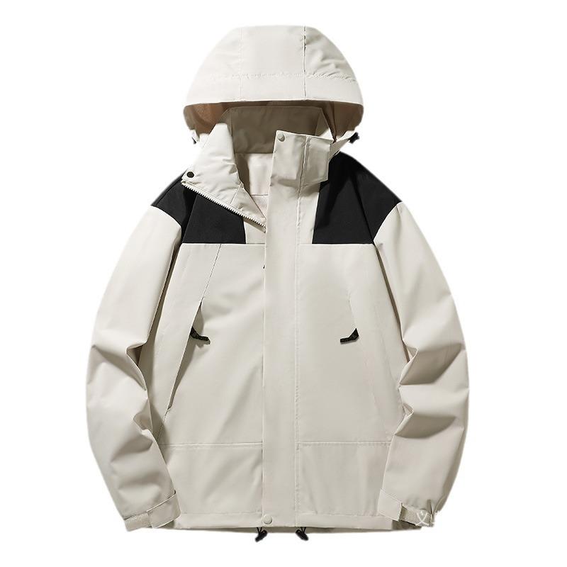 Outdoor Windbreaker Jacket for Men Women Couple Spring Autumn New Detachable Hood Waterproof