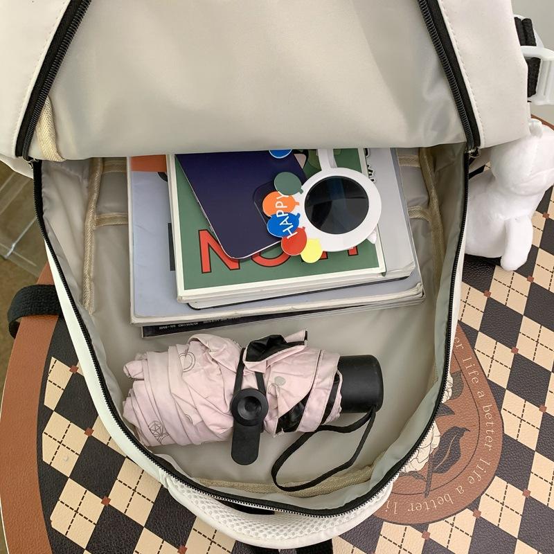 Schoolbag Female College Student Simple High School Student Junior High School Student Boys Alphabet Backpack 2025 New Japanese Backpack