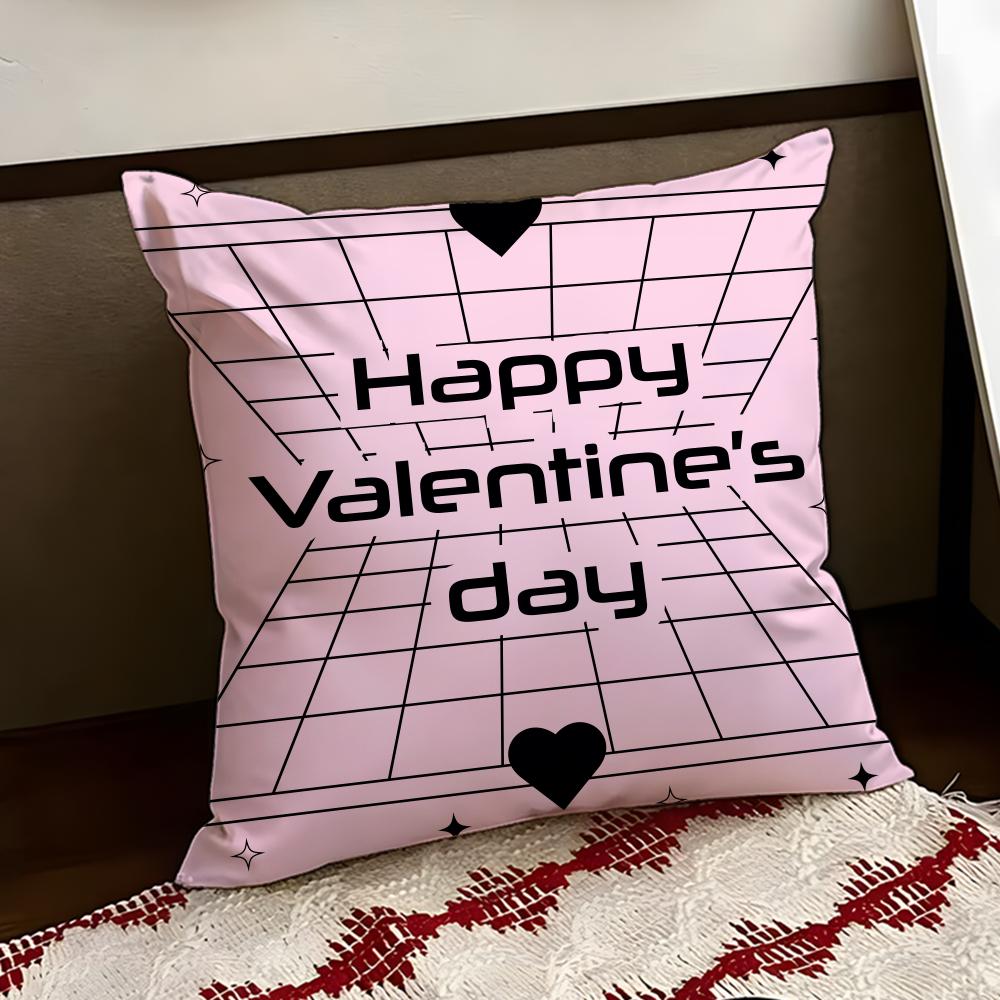Cute Valentines Day Cushion Cover Reversible Soft Durable Pillow Cover Home  Car MultiScene Use for Daily Comfort