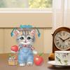 2D Flat Cat DIY Shaking Head Cat Apple Diamond Painting Desktop Decorations