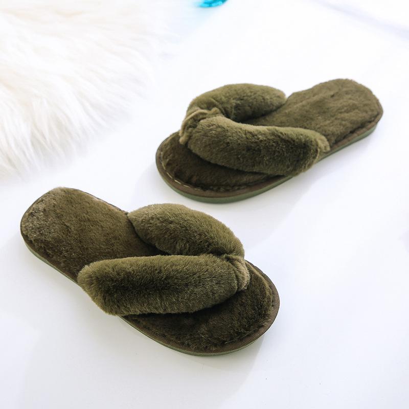 Women's 2022 Autumn/Winter Toe-Clip Fluffy Slippers: Korean Style Indoor/Outdoor Flip-Flops, Plus Size Available.