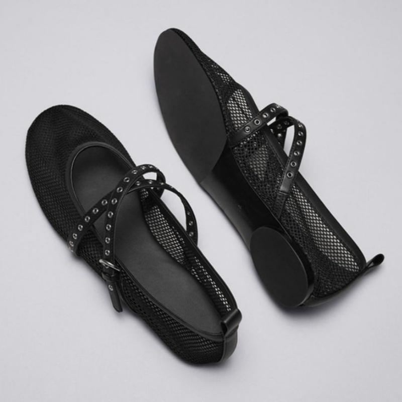 Shoes Woman 2025 Female Footwear Shallow Mouth Ballet Flats Round Toe New Summer Dress Ballerinas Spring Floral Flower Fabric