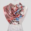 [BYSIFA] Spring Blue White Ladies Silk Scarf Hijab New Luxury Plaisley Satin Square Scarves Wraps Fashion Muslim Head Scarf Cape