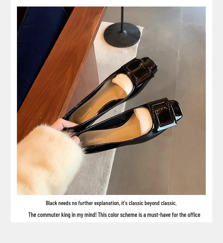 Grape Mom Studiolee~ Elegant Chunky Heel Square Toe Shoes for Spring