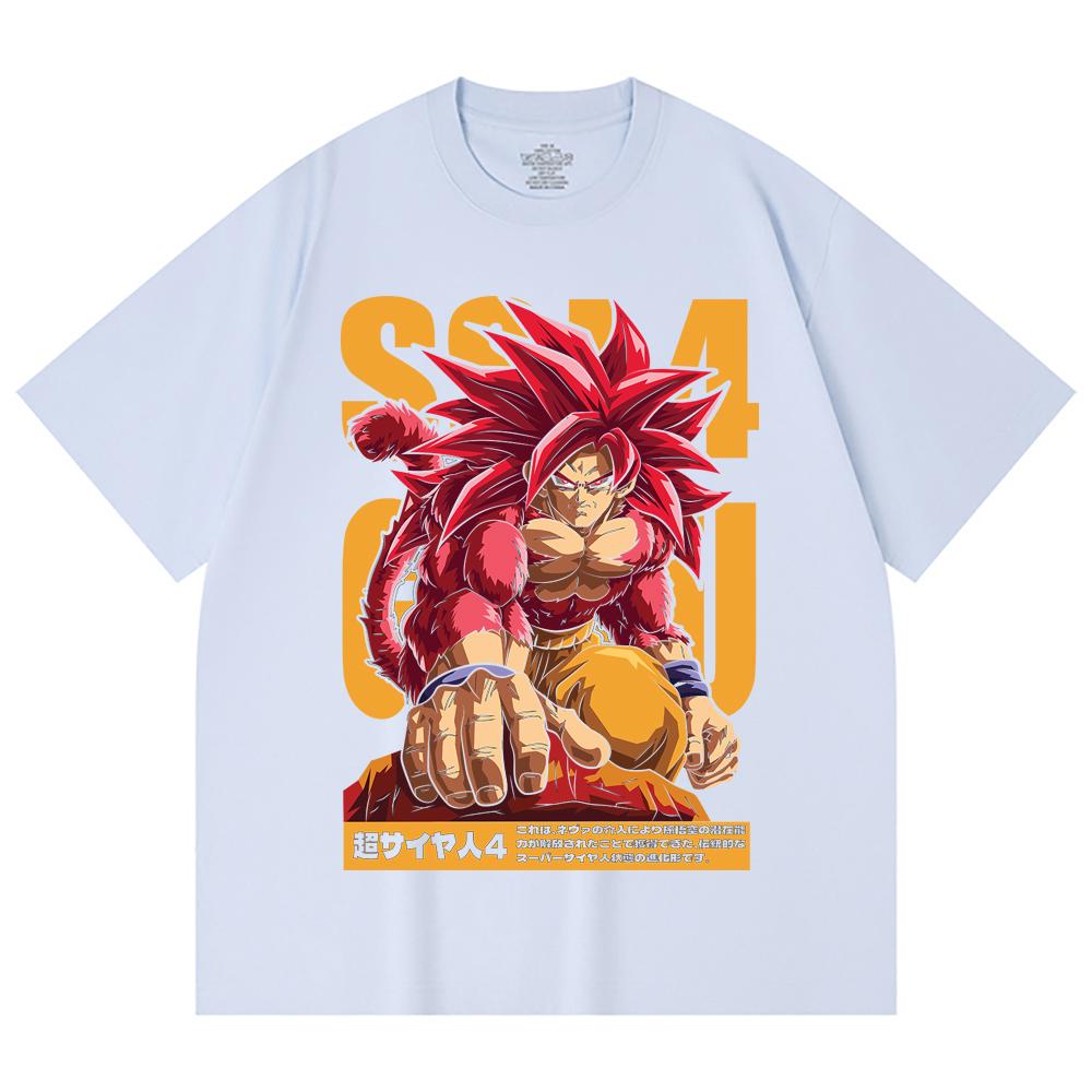 T-shirt unisex in cotone pesante 100% da 230 g/m² con stampa Dragon Ball V42 Goku SSJ4.