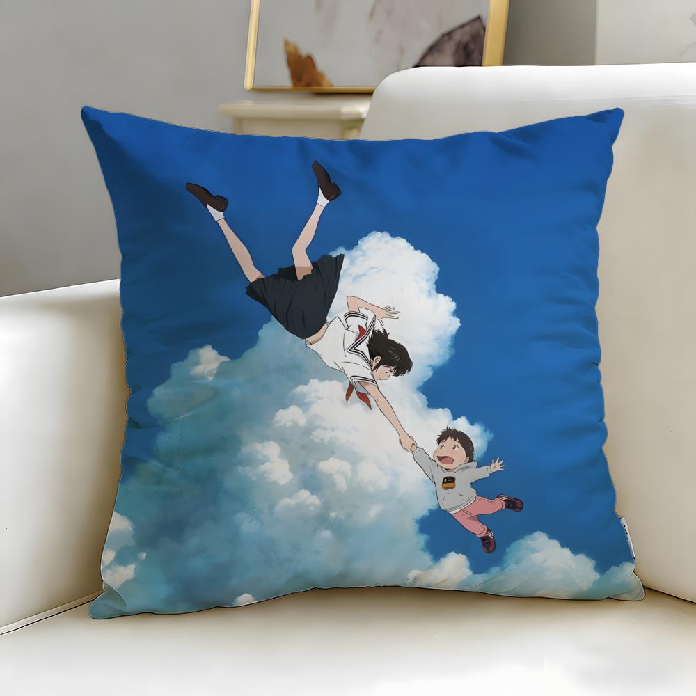 scifi anime MIRAI Cushion Cover Soft  EasyWash Pillow Case  Versatile for Couch Bed Travel and Office