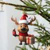 2D Elch Hängeornamente Niedlicher Acryl Weihnachts-Elch Kreative Weihnachtsbaum Elch Anhänger Partyzubehör