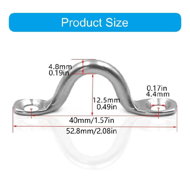 8pcs/10pcs Tie Down Anchors Point Stainless Steel Tie Down Eye Straps Kayak Deck Loop with Screw Marine Boat Top Pad Eye