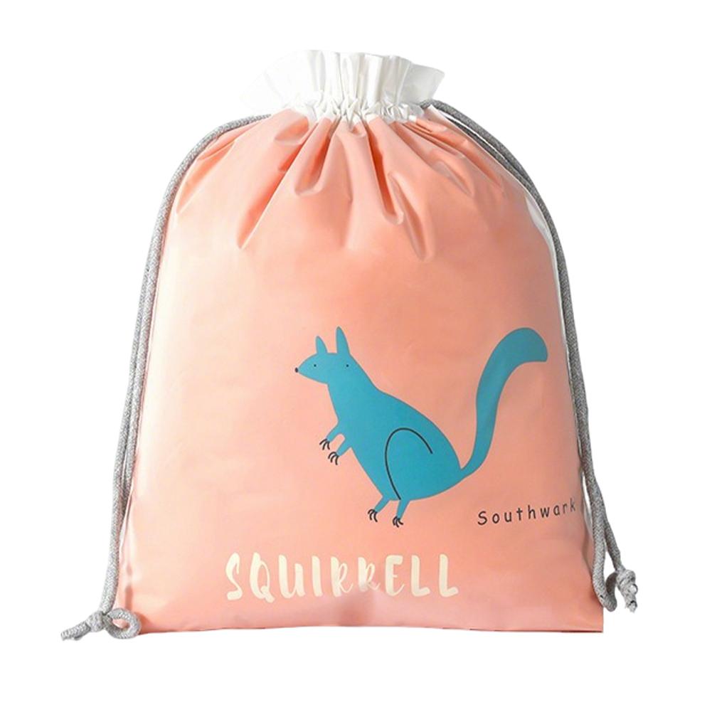 Double Layer Waterproof Drawstring Bag Travel Storage Pouch for Underwear Socks Cute Cartoon Dirty Clothes Laundry Bag 1PC
