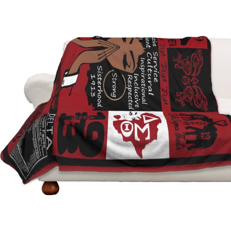 Sorority Gifts for Women - J1913 Elephant Sorority Blankets 50''x60' DST Throw Blanket for African American Sorority Women/Girls Birthday Gift