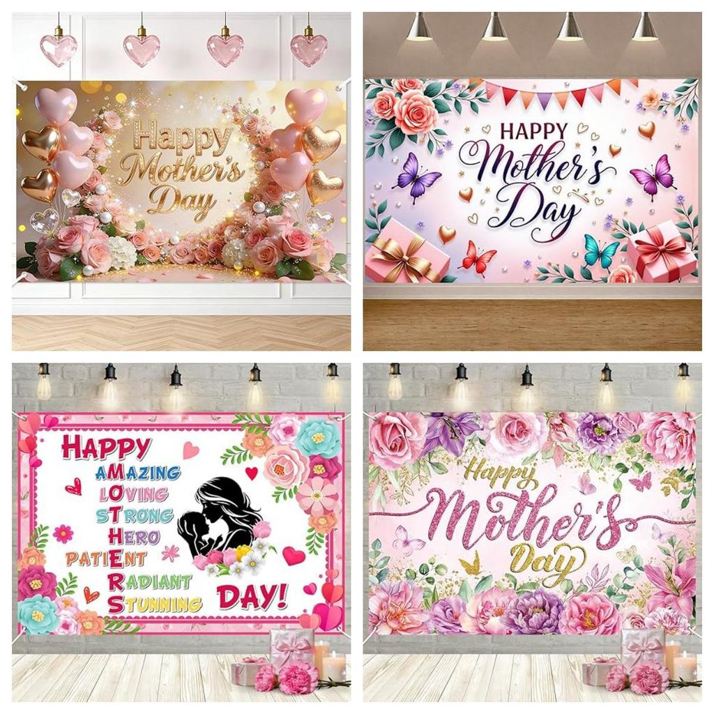 Flower Mother's Day Party Celebration Decorative Background Cloth Garden Arrangement Background