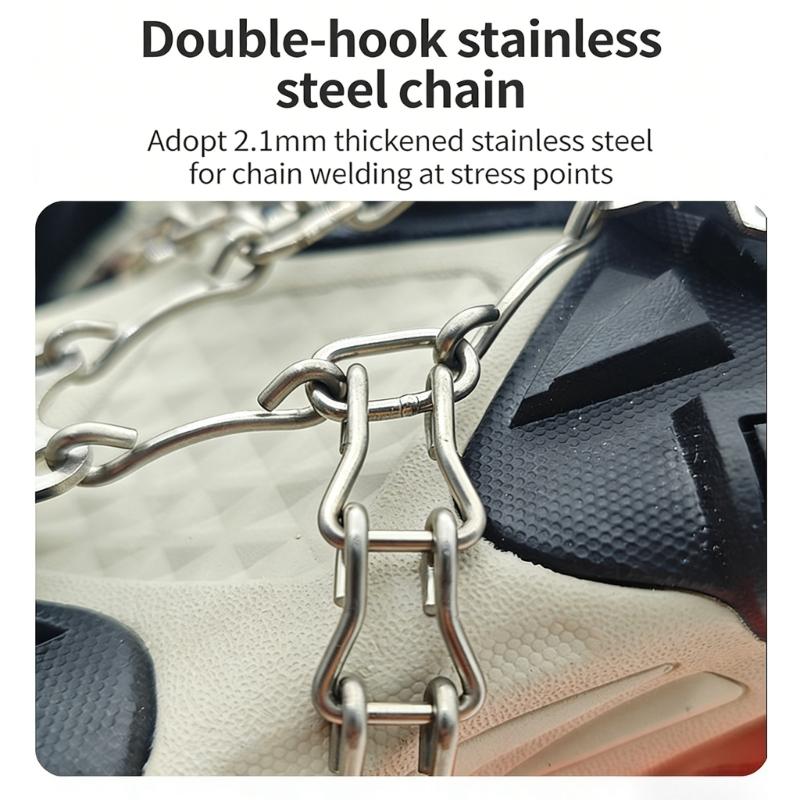 Outdoor Winter Snow Spikes Crampons Cleats Chain Claws Grips Boot Cover Ice Gripper Spikes Outdoor 19 Tooth Ice Claws