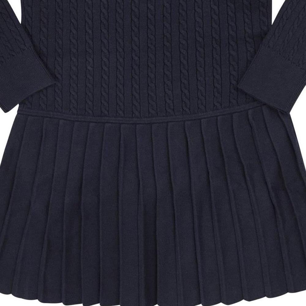 Šaty Polo Ralph Lauren Snížený pas Kulatý výstřih Logo Krátký rukáv Dětské šaty Námořnická modř 313950782-002