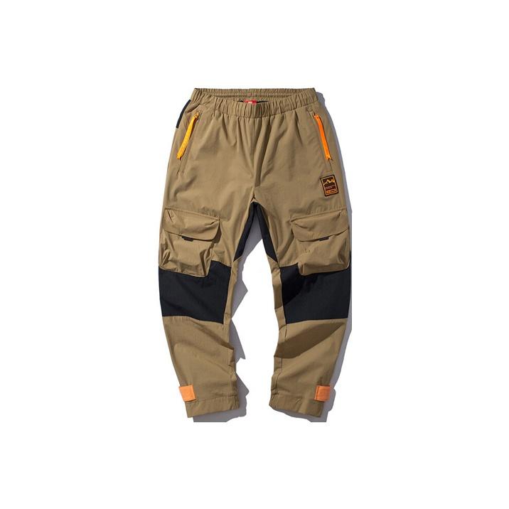 Li Ning New York Fashion Week Runway Style Cuffed Sports Pants Men Pants Brown AYKP647-2