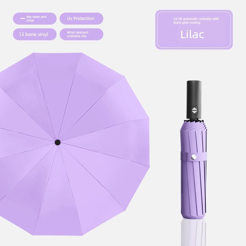 Automatic Umbrella Men's Large Reinforced Thickened Strong Wind-Resistant Sun Umbrella Folding Sun Umbrella Female Rain Or Shine Dual-Use Umbrella