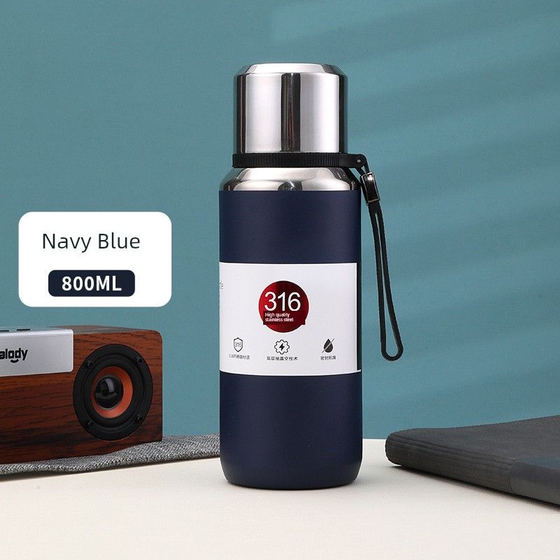 Large-Capacity Thermos Cup 316 Stainless Steel Outdoor Portable Tea Brewing Kettle High-End Simple Portable Tea Brewing Travel Kettle