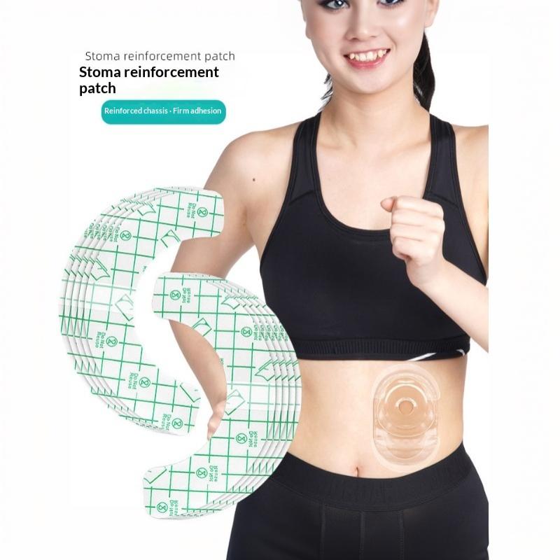 10Pcs Hydrocolloid Adhesive Seal Extender Strip Ostomy Barrier Strip Colostomy Bags Curved Ileostomy Tape For Stoma Urostomy Bag
