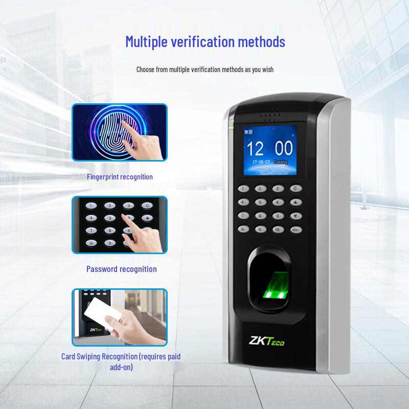 ZKTECO F7PLUS Fingerprint Access Control and Time Attendance Machine CN plug (adapter included)